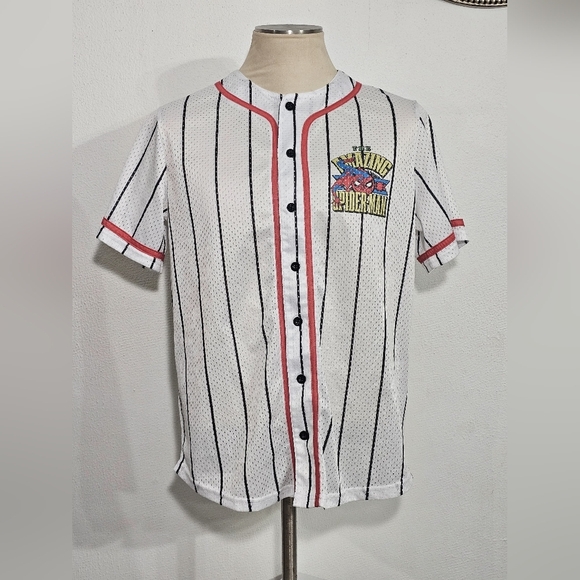 Other - Spider-Man Striped White Shirt